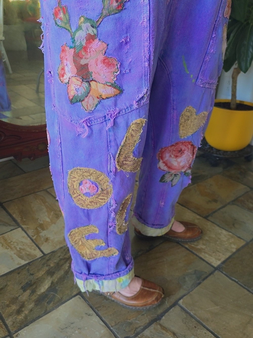 Free People + Me, Purple Floral & Hummingbird Overalls Jumpsuit - Picture 12 of 14